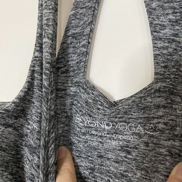 BEYOND YOGA gray space dye workout tank top unpadded size XS - Picture 2 of 4